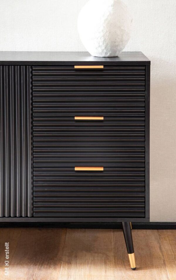 Sideboard schwarz B/H/T: ca. 120x80x40 cm – Bild 5