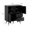Sideboard schwarz B/H/T: ca. 77x97x40 cm – Bild 2