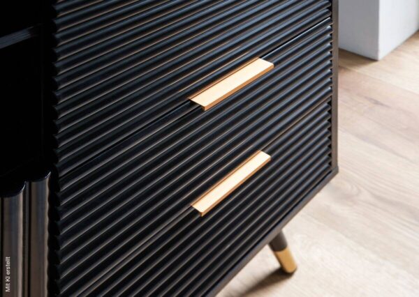 Sideboard schwarz B/H/T: ca. 77x97x40 cm – Bild 3