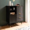 Sideboard schwarz B/H/T: ca. 77x97x40 cm – Bild 4