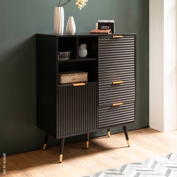 Sideboard schwarz B/H/T: ca. 77x97x40 cm – Bild 4