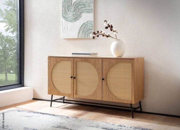 Sideboard natur Eiche Optik B/H/T: ca. 140x80x39 cm – Bild 3