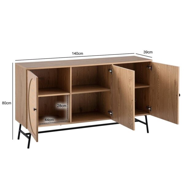 Sideboard natur Eiche Optik B/H/T: ca. 140x80x39 cm – Bild 4