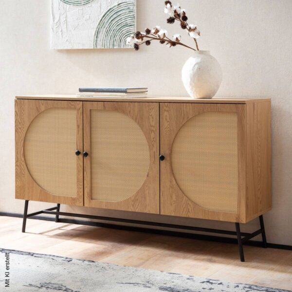 Sideboard natur Eiche Optik B/H/T: ca. 140x80x39 cm – Bild 5