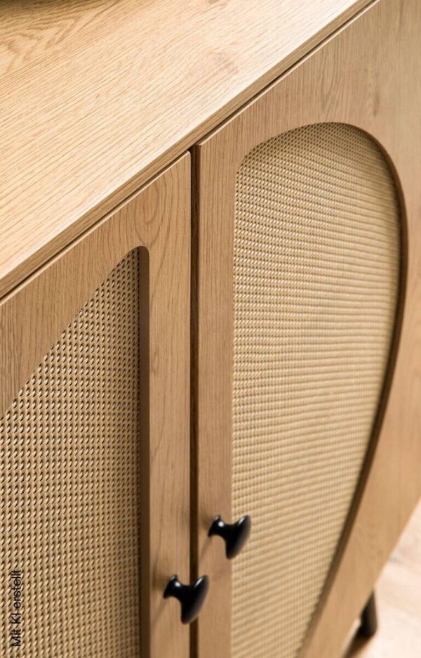 Sideboard natur Eiche Optik B/H/T: ca. 80x103x39 cm – Bild 2