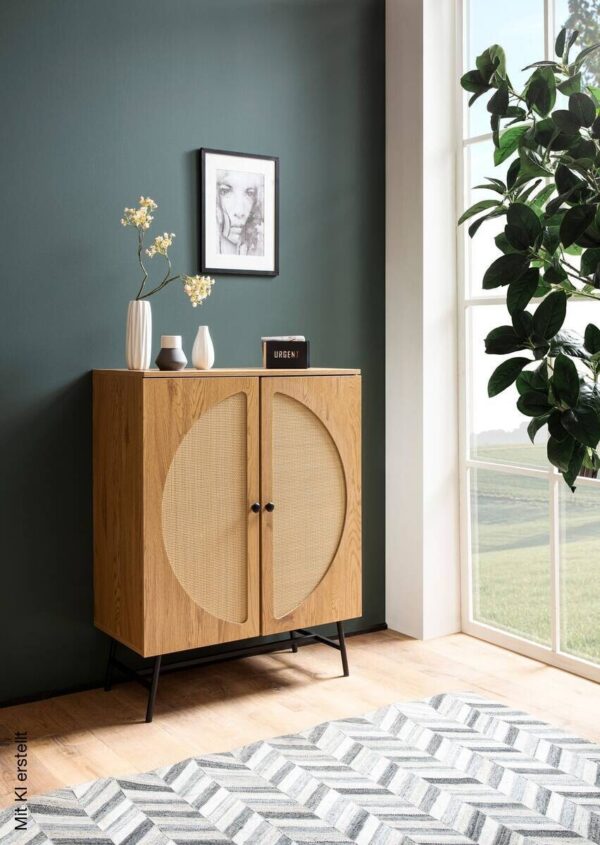 Sideboard natur Eiche Optik B/H/T: ca. 80x103x39 cm – Bild 5