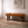 Sitzbank braun Mango Leder B/H/T: ca. 140x47x40 cm – Bild 2