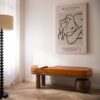 Sitzbank braun Mango Leder B/H/T: ca. 140x47x40 cm – Bild 5
