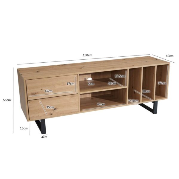 Lowboard Eiche Optik B/H/T: ca. 150x55x40 cm Lowboard Eiche Optik B/H/T: ca. 150x55x40 cm – Bild 5