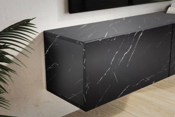 Lowboard schwarz Marmor Optik B/H/T: ca. 120x30x30 cm – Bild 4
