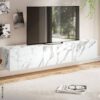 Lowboard weiß Marmor Optik B/H/T: ca. 160x30x30 cm – Bild 5