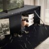 Lowboard schwarz Marmor Optik B/H/T: ca. 160x30x30 cm – Bild 4