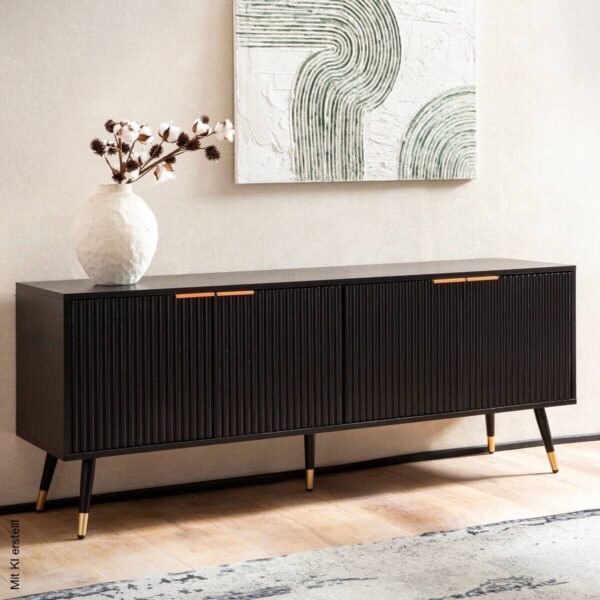 Lowboard schwarz B/H/T: ca. 150x60x39 cm Lowboard schwarz B/H/T: ca. 150x60x39 cm – Bild 2