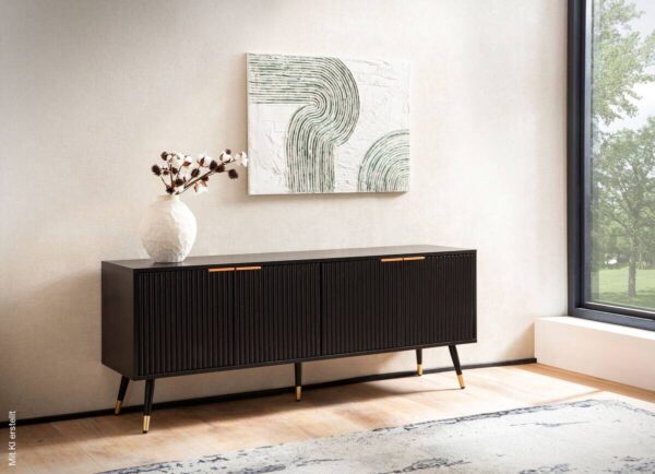 Lowboard schwarz B/H/T: ca. 150x60x39 cm Lowboard schwarz B/H/T: ca. 150x60x39 cm – Bild 3