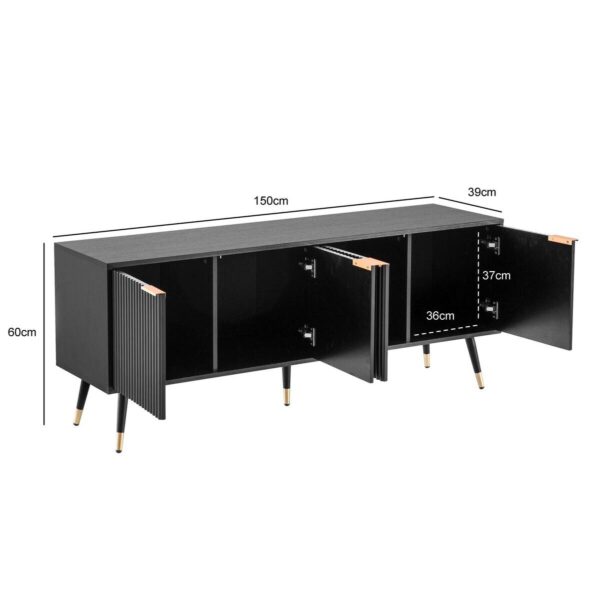 Lowboard schwarz B/H/T: ca. 150x60x39 cm Lowboard schwarz B/H/T: ca. 150x60x39 cm – Bild 5