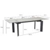 Esstisch weiß Marmor Optik B/H/T: ca. 180x77x95 cm – Bild 3