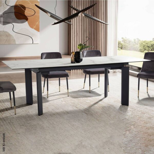Esstisch weiß Marmor Optik B/H/T: ca. 180x77x95 cm – Bild 4