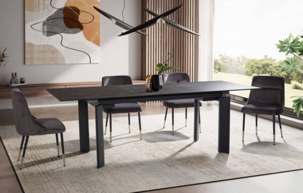 Esstisch schwarz Marmor Optik B/H/T: ca. 180x77x95 cm – Bild 4