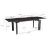 Esstisch schwarz Marmor Optik B/H/T: ca. 180x77x95 cm – Bild 5