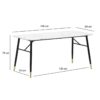 Esstisch weiß Marmoroptik Optik B/H/T: ca. 140x76x80 cm – Bild 3