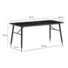 Esstisch schwarz Marmor Optik B/H/T: ca. 140x76x80 cm – Bild 5