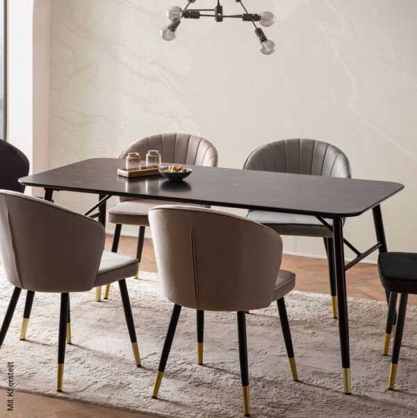 Esstisch schwarz Marmor Optik B/H/T: ca. 200x76x90 cm – Bild 4