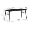 Esstisch schwarz Marmor Optik B/H/T: ca. 200x76x90 cm – Bild 5