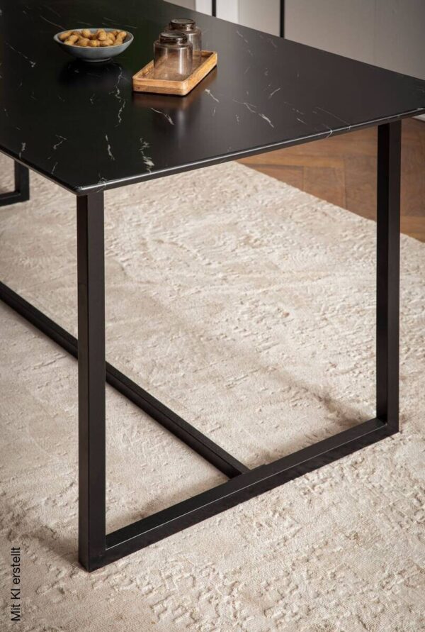 Esstisch Marmoroptik Optik schwarz B/H/T: ca. 180x76x90 cm – Bild 2