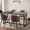 Esstisch Marmoroptik Optik schwarz B/H/T: ca. 180x76x90 cm – Bild 5