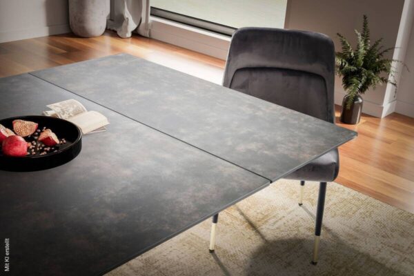 Esstisch schwarz Marmor Optik B/H/T: ca. 180x78x95 cm – Bild 4