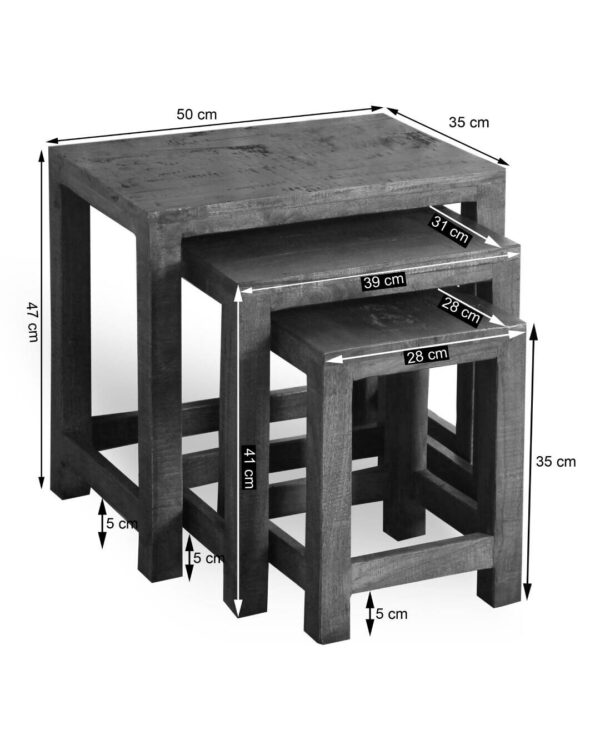 Beistelltisch Genua Akazie dunkel B/H/T: ca. 50x47x35 cm – Bild 3