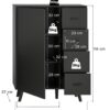 Kommode LINEA grau schwarz B/H/T: ca. 84x114x37 cm – Bild 3