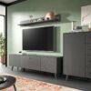 Kommode LINEA grau schwarz B/H/T: ca. 84x114x37 cm – Bild 4