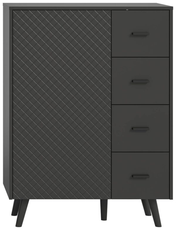 Kommode LINEA grau schwarz B/H/T: ca. 84x114x37 cm – Bild 5