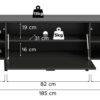 Lowboard LINEA grau schwarz B/H/T: ca. 185x55x40 cm – Bild 2
