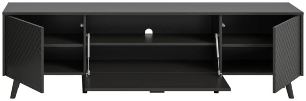 Lowboard LINEA grau schwarz B/H/T: ca. 185x55x40 cm – Bild 3