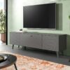 Lowboard LINEA grau schwarz B/H/T: ca. 185x55x40 cm – Bild 4