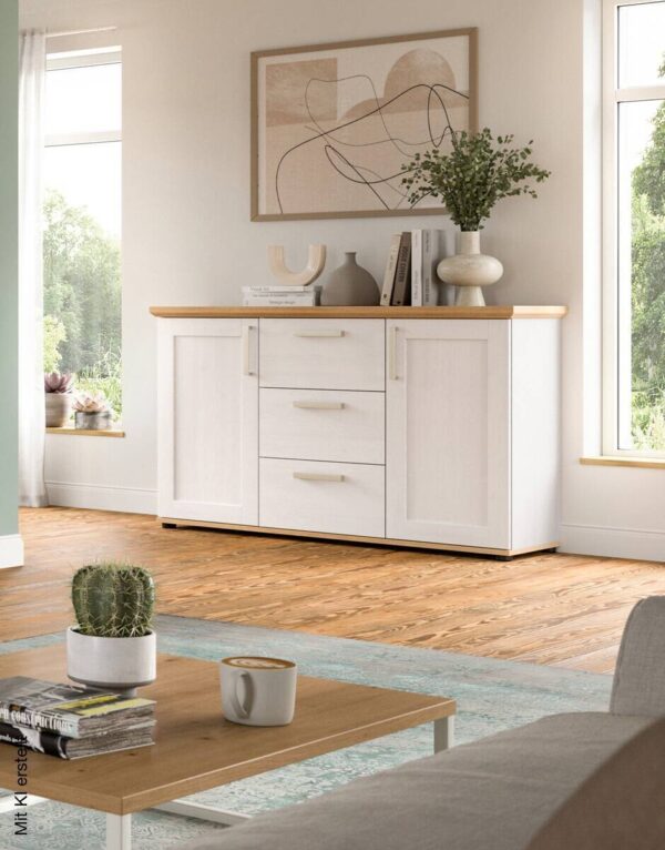 Sideboard VERONA Lärche Nachbildung Eiche Nachbildung B/H/T: ca. 129x80x40 cm – Bild 2