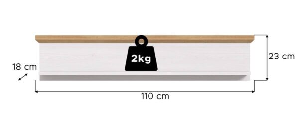 Wandboard VERONA Lärche Nachbildung Eiche Nachbildung B/H/T: ca. 110x23x18 cm – Bild 2