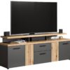 TV-Lowboard Esteban Eiche Evoke Oak Nachbildung anthrazit B/H/T: ca. 180x66x47 cm – Bild 3