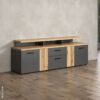 TV-Lowboard Esteban Eiche Evoke Oak Nachbildung anthrazit B/H/T: ca. 180x66x47 cm – Bild 5