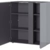 Kommode Mesa Graphit Nachbildung Silbergrau Hochglanz B/H/T: ca. 94x103x43 cm – Bild 4