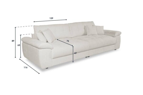 Big Sofa Tema graubraun Microfaser B/H/T: ca. 278x89x116 cm – Bild 2