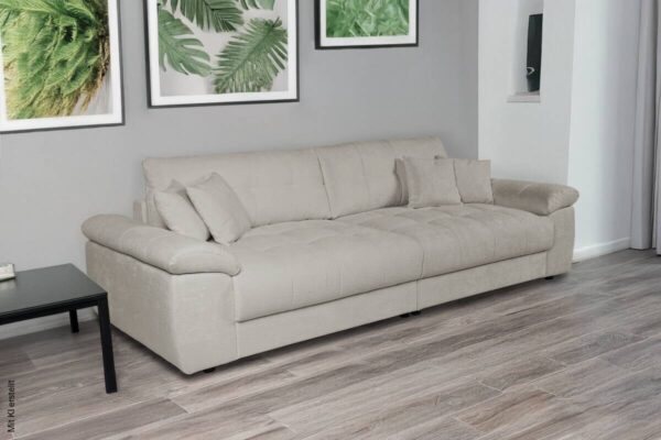 Big Sofa Tema graubraun Microfaser B/H/T: ca. 278x89x116 cm – Bild 5