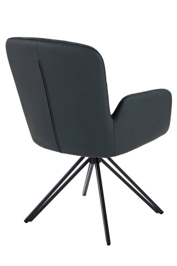Drehstuhl Milazzo schwarz Kunstleder Webstoff B/H/T: ca. 60x92x68 cm – Bild 2