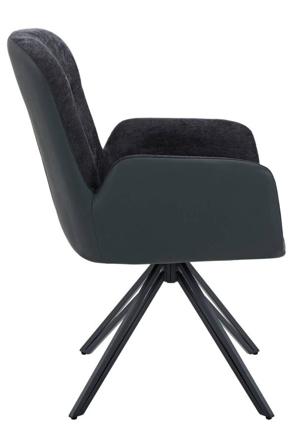 Drehstuhl Milazzo schwarz Kunstleder Webstoff B/H/T: ca. 60x92x68 cm – Bild 4