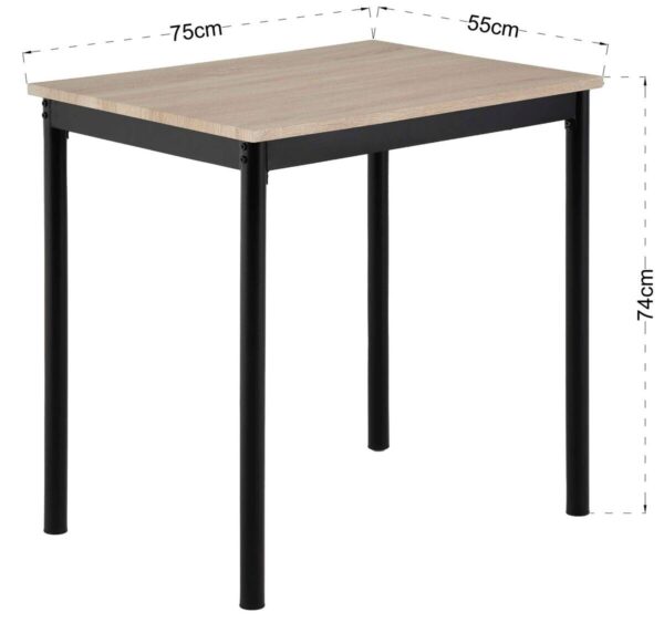 Küchentisch Marten Eiche Sonoma Nachbildung Holzwerkstoff B/H/T: ca. 75x74x55 cm Küchentisch Marten Eiche Sonoma Nachbildung Holzwerkstoff B/H/T: ca. 75x74x55 cm – Bild 5