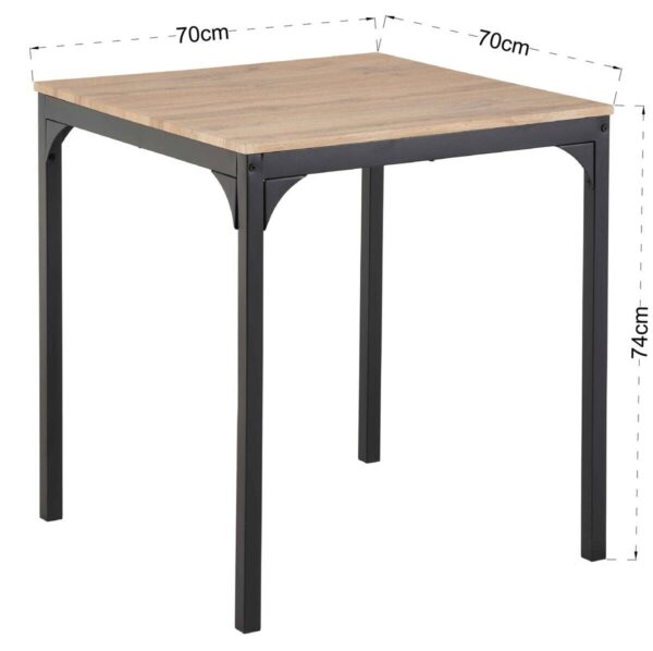 Küchentisch Emilie Eiche Wild Nachbildung Holzwerkstoff B/H/T: ca. 70x74x70 cm – Bild 4