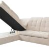 Ecksofa mit Bettfunktion und Bettkasten pearl Microfaser B/H/T: ca. 260x107x214 cm – Bild 3