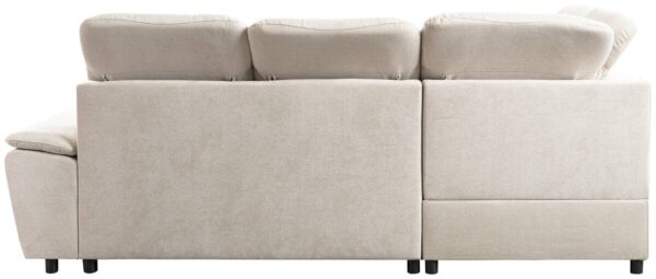 Ecksofa mit Bettfunktion und Bettkasten pearl Microfaser B/H/T: ca. 260x107x214 cm – Bild 4